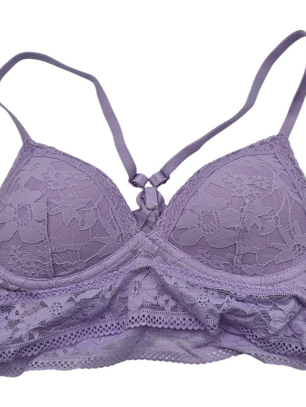 Victorias Secret Sz XS Longline Bralette Bra Lavender Purple Lace